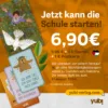 Schulanfangs-Set mit Affirmationskarten und Postkarte, 6,90€ Preis mit 1€ Spende für Palästina, erhältlich bis 31. August 2024.